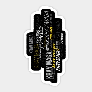 Krav Maga Cool Yellow Lettering Workout Design Sticker